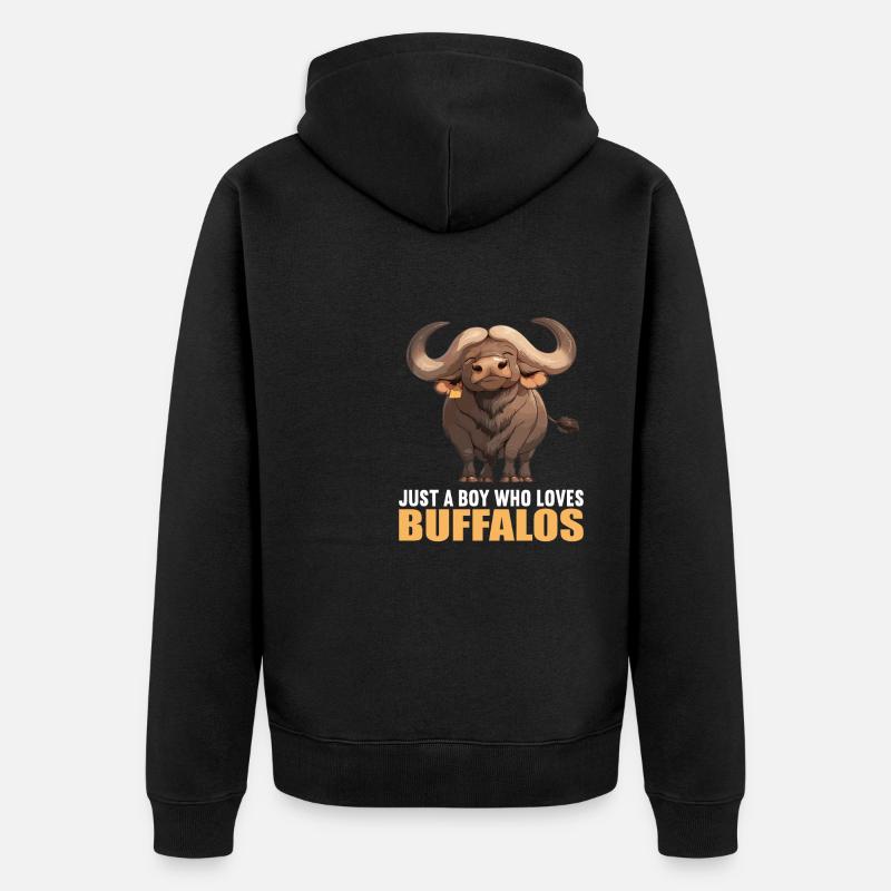Buffles Buffalo Büffel - Veste à capuche bio Premium Unisexe - noir