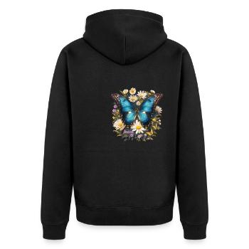 Butterfly Butterflies Butterfly - Unisex Premium Organic Zip Hoodie - black - Back - Nico (187cm)