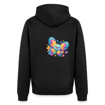 Butterfly Butterflies Butterfly - Unisex Premium Organic Zip Hoodie - black - Back - Nico (187cm)