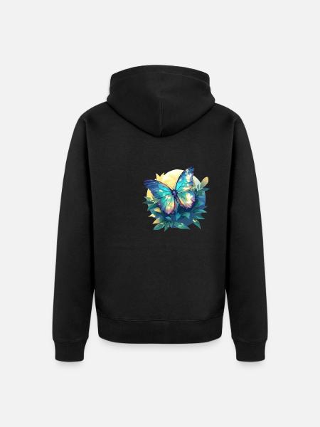 Butterfly Butterflies Butterfly - Unisex Premium Organic Zip Hoodie - black