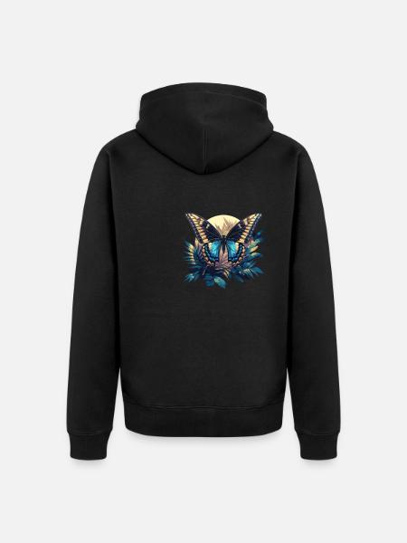 Butterfly Butterflies Butterfly - Unisex Premium Organic Zip Hoodie - black