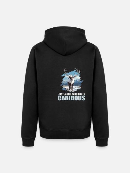 Caribou Karibus Karibu - Unisex Premium Organic Zip Hoodie - black