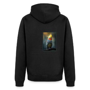 Cockatiel Nymphensittiche Nymphensittich - Unisex Premium Bio Zip Hoodie - Schwarz - Hinten - Nico (187cm)