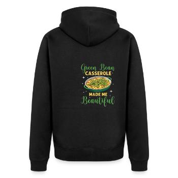 La casserole de haricots verts m’a rendue belle - Veste à capuche bio Premium Unisexe - noir - Dos - Nico (187cm)