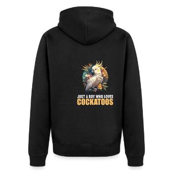 Cockatoo Cockatoos Cockatoo - Unisex Premium Organic Zip Hoodie - black - Back - Nico (187cm)