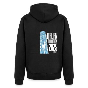 Marathon d’Italie - 2025 - Italie - Veste à capuche bio Premium Unisexe - noir - Dos - Nico (187cm)
