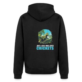 Grillen Grille - Unisex Premium Bio Zip Hoodie - Schwarz - Hinten - Nico (187cm)