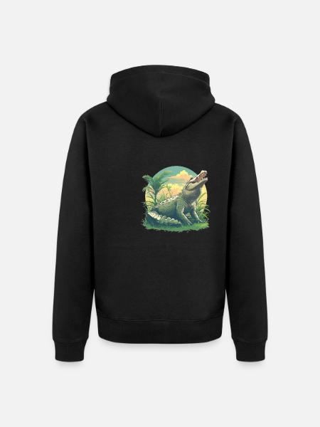 Krokodile Krokodil - Unisex Premium Bio Zip Hoodie - Schwarz