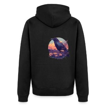 Crows Crow - Unisex Premium Organic Zip Hoodie - black - Back - Nico (187cm)