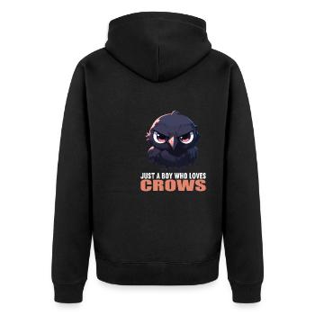 Crows Crow - Unisex Premium Organic Zip Hoodie - black - Back - Nico (187cm)