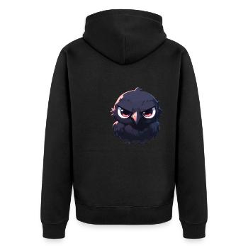 Crows Crow - Unisex Premium Organic Zip Hoodie - black - Back - Nico (187cm)