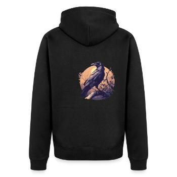 Crows Crow - Unisex Premium Organic Zip Hoodie - black - Back - Nico (187cm)