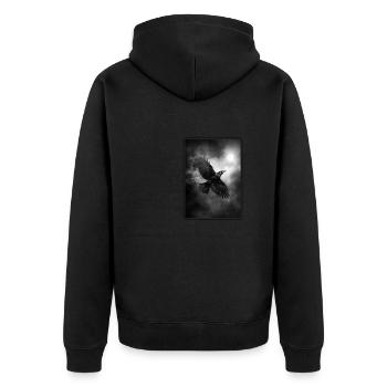 Crows Crow - Unisex Premium Organic Zip Hoodie - black - Back - Nico (187cm)