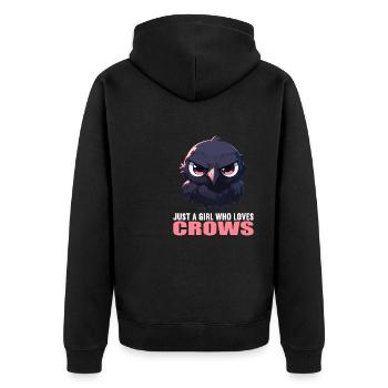 Crows Crow - Unisex Premium Organic Zip Hoodie - black - Back - Nico (187cm)