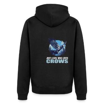 Crows Crow - Unisex Premium Organic Zip Hoodie - black - Back - Nico (187cm)