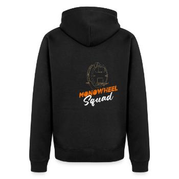 Monowheel Squad One-Wheel Scooter EUC Unicycle - Unisex Premium Bio Zip Hoodie - Schwarz - Hinten - Nico (187cm)