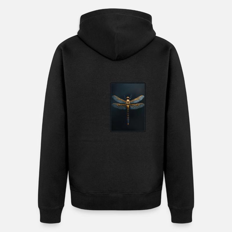 Libellen Libelle - Unisex Premium Bio Zip Hoodie - Schwarz