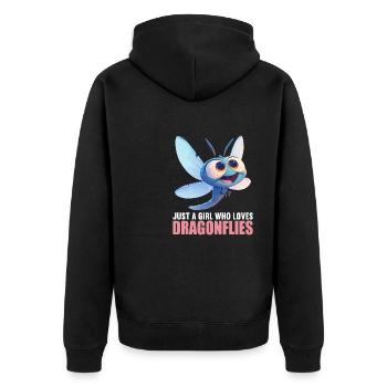 Dragonflies Dragonfly - Unisex Premium Organic Zip Hoodie - black - Back - Nico (187cm)