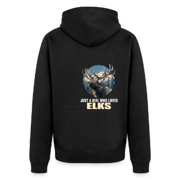 Moose Moose - Unisex Premium Organic Zip Hoodie - black - Back - Nico (187cm)