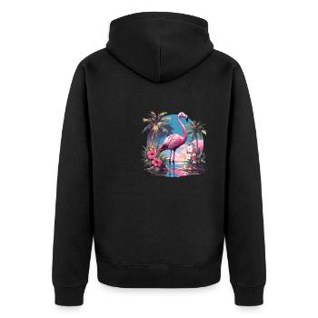 Flamants roses Flamant rose - Veste à capuche bio Premium Unisexe - noir - Dos - Nico (187cm)