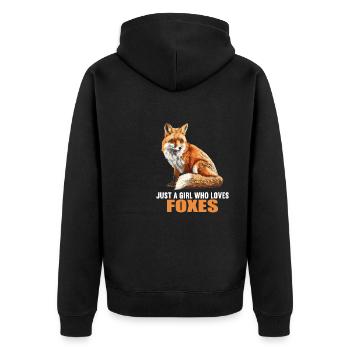 Foxes Fox - Unisex Premium Organic Zip Hoodie - black - Back - Nico (187cm)