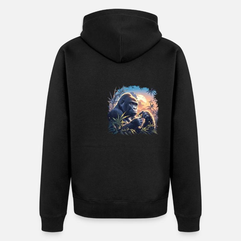Gorilles Gorilles - Veste à capuche bio Premium Unisexe - noir