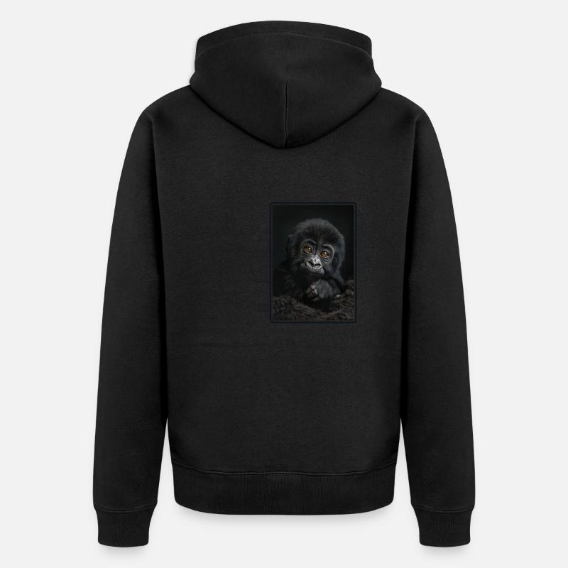 Gorilles Gorilles - Veste à capuche bio Premium Unisexe - noir