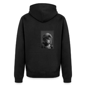 Gorillas Gorilla - Unisex Premium Organic Zip Hoodie - black - Back - Nico (187cm)