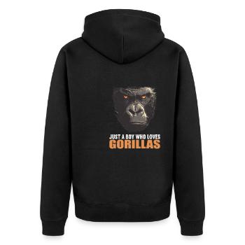 Gorillas Gorilla - Unisex Premium Organic Zip Hoodie - black - Back - Nico (187cm)