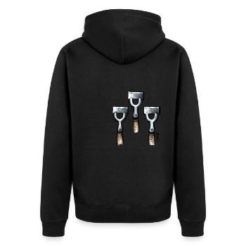 Funny Christmas Xmas Visual Pun - Unisex Premium Organic Zip Hoodie - black - Back - Nico (187cm)
