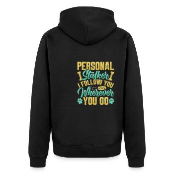 Alaskan Klee Kai - Unisex Premium Bio Zip Hoodie - Schwarz - Hinten - Nico (187cm)