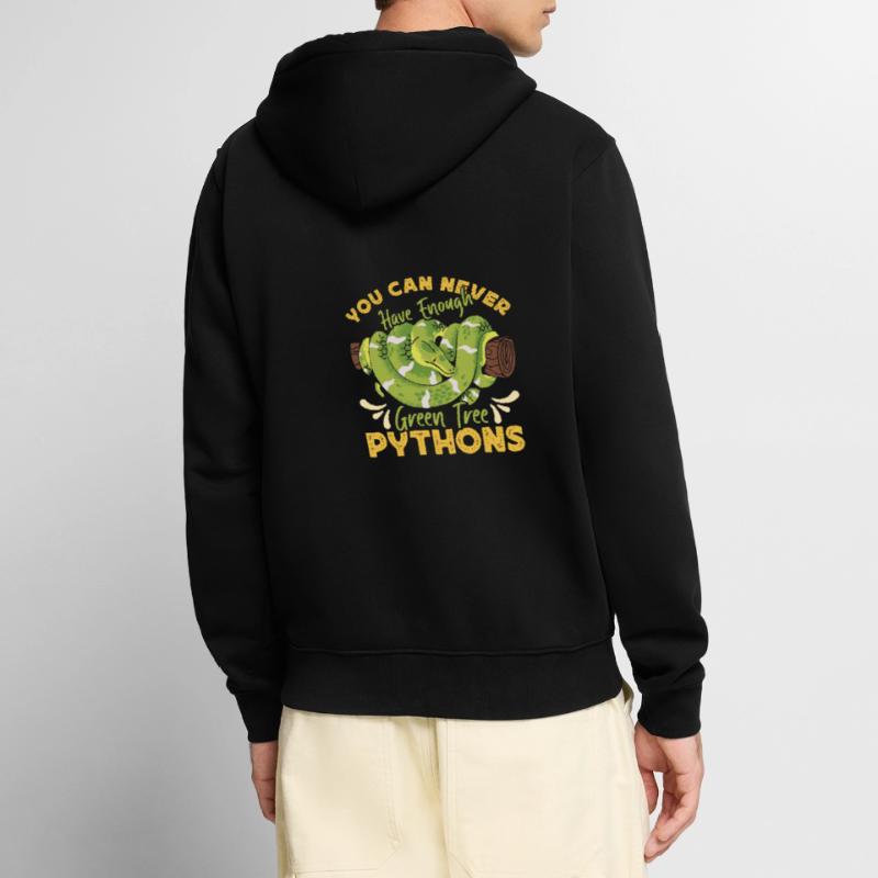 Python arborescent vert Veste à capuche bio Premium Unisexe