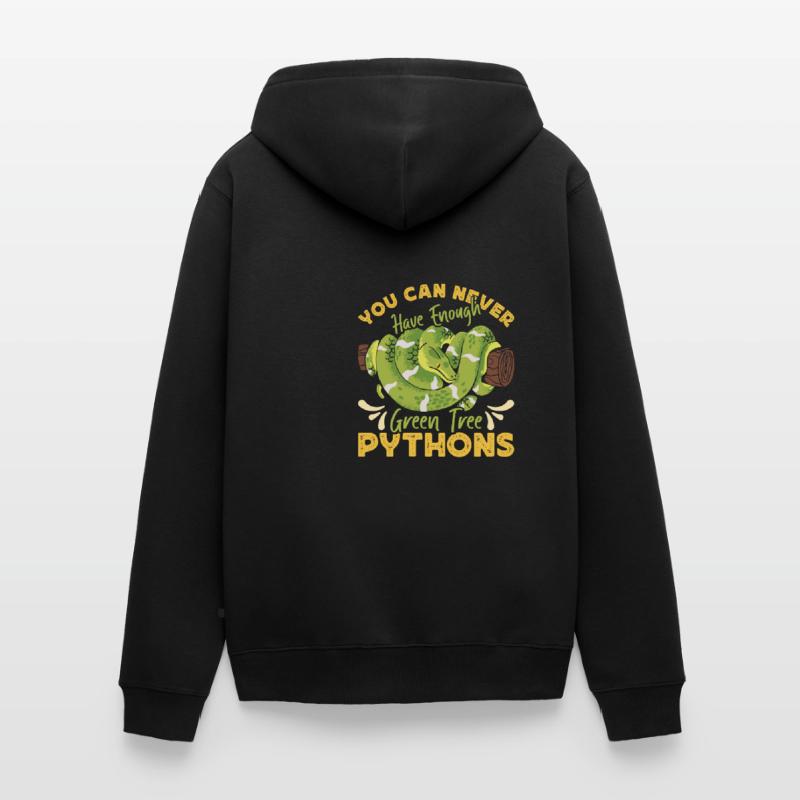 Python arborescent vert Veste à capuche bio Premium Unisexe