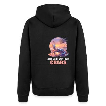 Krabbe Krabben - Unisex Premium Bio Zip Hoodie - Schwarz - Hinten - Nico (187cm)