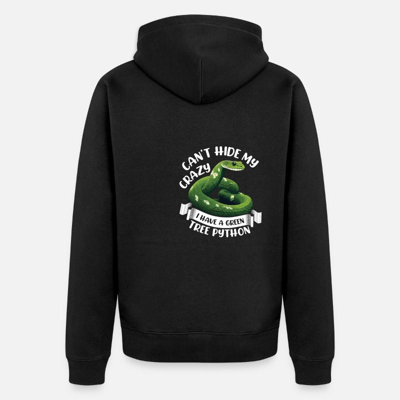 Green Tree Python - Unisex Premium Organic Zip Hoodie - black