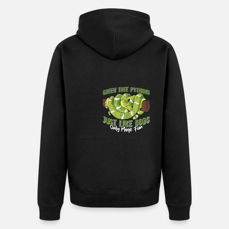 Green Tree Python - Unisex Premium Organic Zip Hoodie - black
