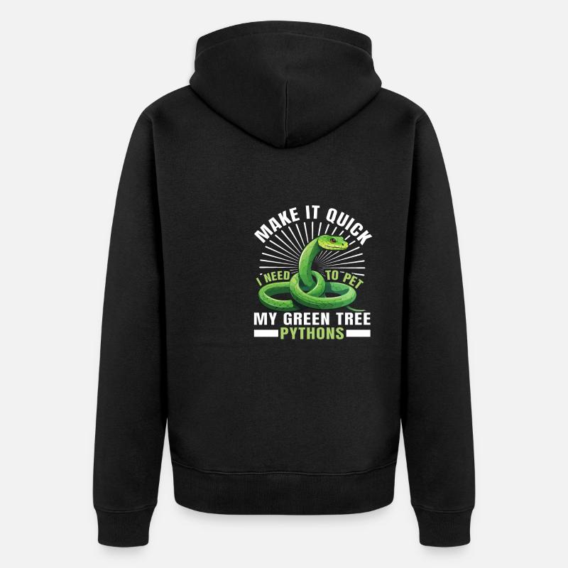 Green Tree Python - Unisex Premium Organic Zip Hoodie - black