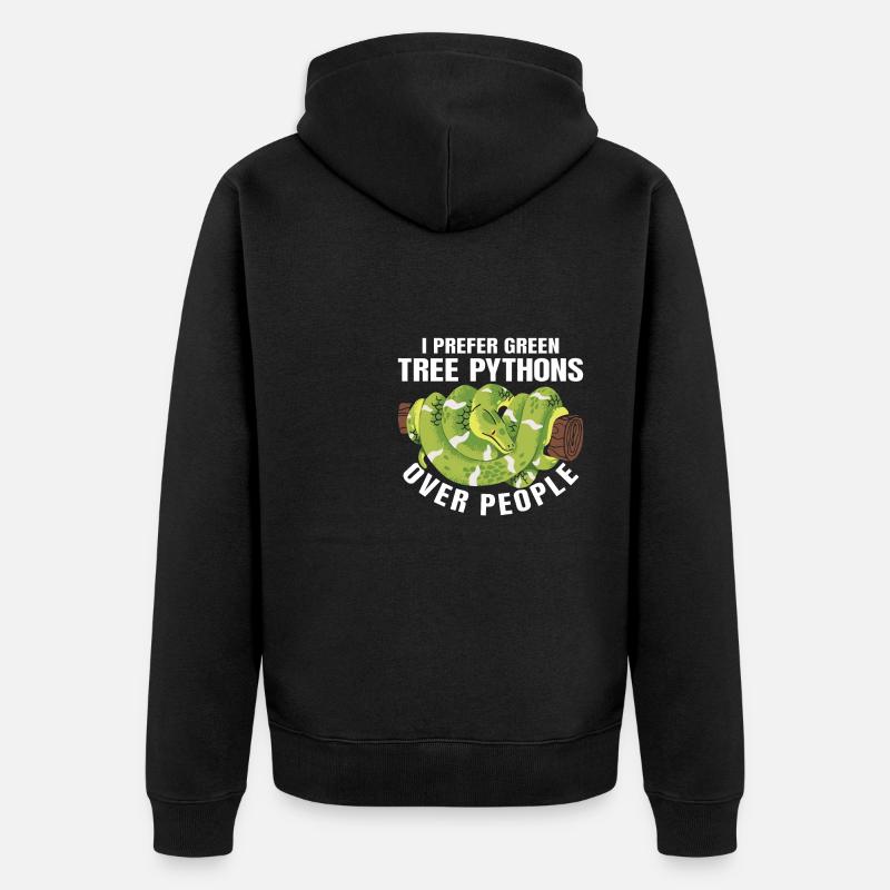 Green Tree Python - Unisex Premium Organic Zip Hoodie - black