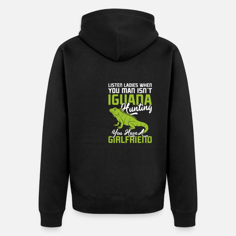 Drôle de dicton Iguane - Veste à capuche bio Premium Unisexe - noir
