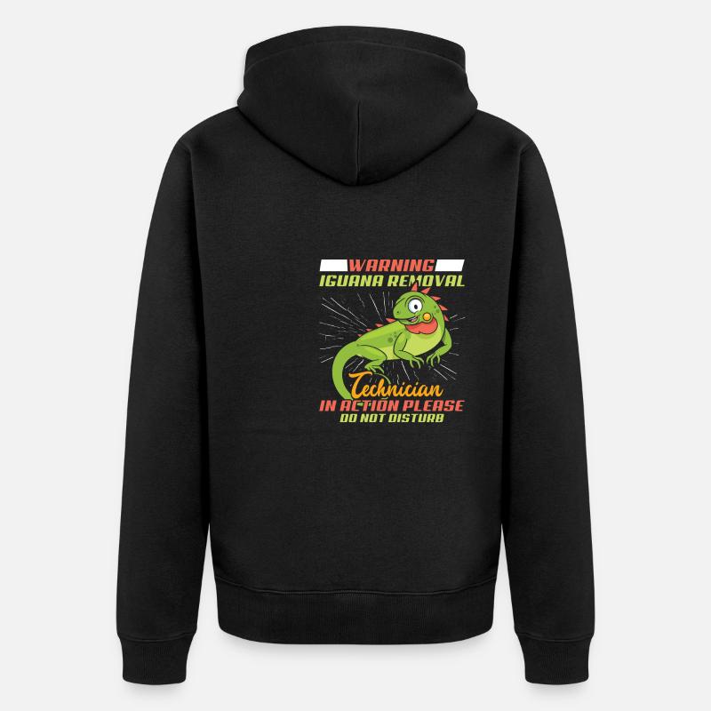 Drôle de dicton Iguane - Veste à capuche bio Premium Unisexe - noir