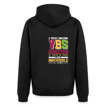 Vacation Bible School, VBS - Unisex Premium Organic Zip Hoodie - black - Back - Nico (187cm)