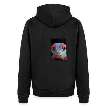 Geckos Gecko - Unisex Premium Organic Zip Hoodie - black - Back - Nico (187cm)