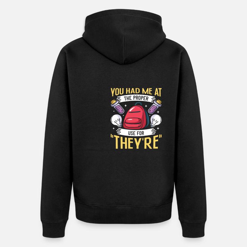 Drôle de professeur d’école d’anglais - Veste à capuche bio Premium Unisexe - noir