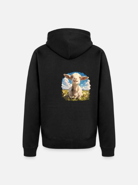 goats goat - Unisex Premium Organic Zip Hoodie - black