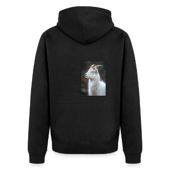 Ziegen Ziege - Unisex Premium Bio Zip Hoodie - Schwarz - Hinten - Nico (187cm)