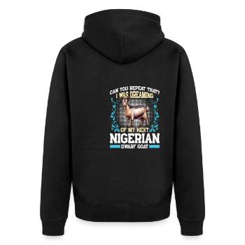 Goat lovers, Nigerian pygmy goats - Unisex Premium Organic Zip Hoodie - black - Back - Nico (187cm)