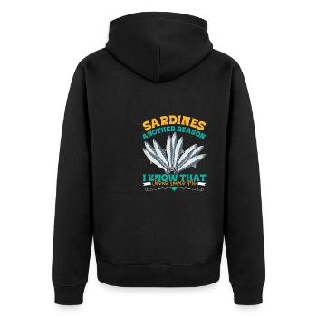 Sardines, Pêche, Poisson - Veste à capuche bio Premium Unisexe - noir - Dos - Nico (187cm)