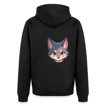 Gray Foxes Gray Fox - Unisex Premium Organic Zip Hoodie - black - Back - Nico (187cm)
