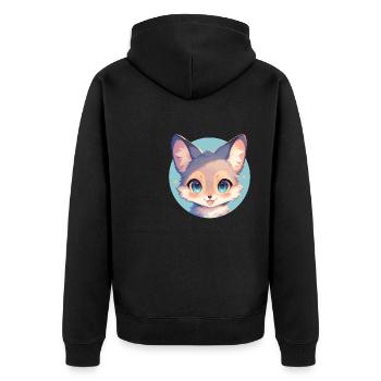 Gray Foxes Gray Fox - Unisex Premium Organic Zip Hoodie - black - Back - Nico (187cm)