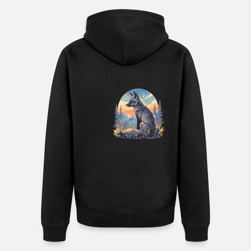 Renards gris Renard gris - Veste à capuche bio Premium Unisexe - noir